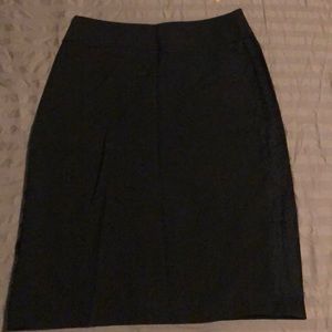 Black pencil skirt with lace detail on sides